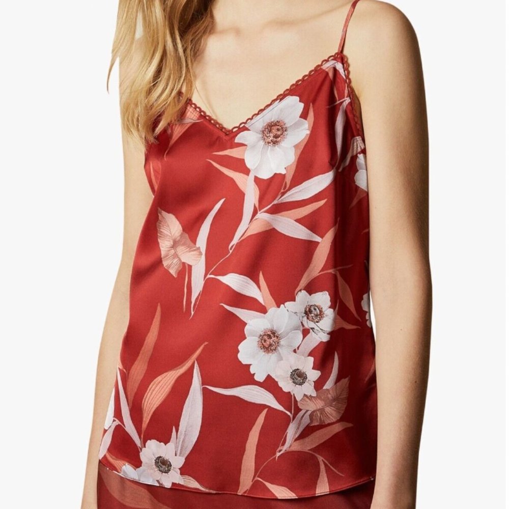 Ted Baker Lawral floral cami top in red